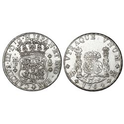 Mexico City, Mexico, pillar 8 reales, Charles III, 1764MF.