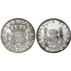 Mexico City, Mexico, pillar 8 reales, Charles III, 1769MF.