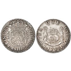 Mexico City, Mexico, pillar 2 reales, Philip V, 1747M.