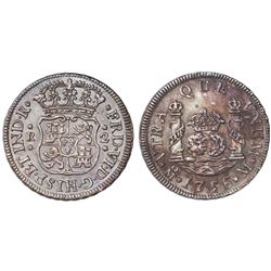 Mexico City, Mexico, pillar 2 reales, Ferdinand VI, 1756M.