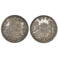 Mexico City, Mexico, pillar 2 reales, Charles III, 1763/2M.