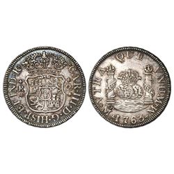 Mexico City, Mexico, pillar 2 reales, Charles III, 1763M.