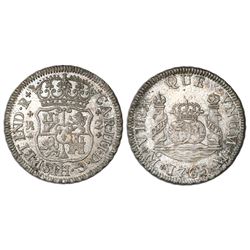 Mexico City, Mexico, pillar 2 reales, Charles III, 1765M.
