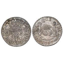 Mexico City, Mexico, pillar 2 reales, Charles III, 1767M.