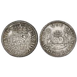 Mexico City, Mexico, pillar 2 reales, Charles III, 1771F.