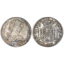 Mexico City, Mexico, bust 8 reales, Charles III, 1776FM.