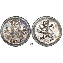Mexico City, Mexico, 1/4 real, 1803, NGC AU 58.