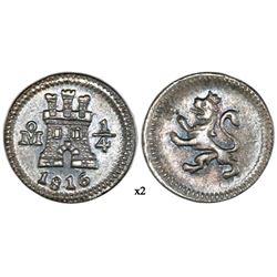Mexico City, Mexico, 1/4 real, 1816, NGC AU 55.