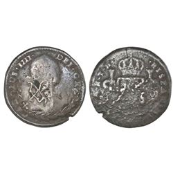 Congress of Chilpanzingo (Veracruz), Mexico, countermark on a cast Mexico City, Mexico, bust 1 real,