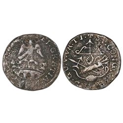 Tlalpujahua, Mexico (National Congress), copper 2 reales, Ferdinand VII, 1814, NGC VG details / envi