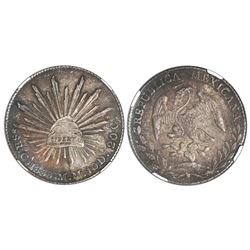 Chihuahua, Mexico, cap-and-rays 8 reales, 1888MM, NGC MS 63.