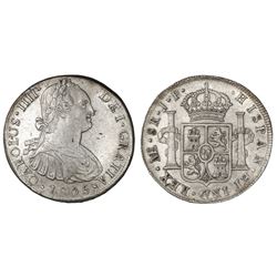 Lima, Peru, bust 8 reales, Charles IV, 1805JP.