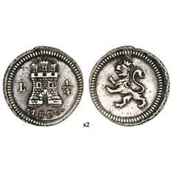 Lima, Peru, 1/4 real, 1820, NGC XF 45.