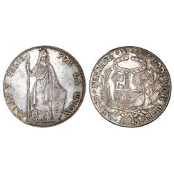 Lima, Peru, 8 reales, 1855MB, NGC AU details / cleaned.