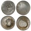 Image 1 : Lot of two French West Indies, copper crowned-C stampees (ca. 1763) on French colonial 2 sous of the