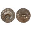 Image 1 : Montserrat, three halfpence, ca. 1801, M countermark on reverse of a French Cayenne copper 2 sous, 1