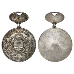 Buenos Aires, Argentina, uniface silver medal, (1845), Colegio Republicano Federal, with hanger at t