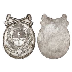 Buenos Aires, Argentina, uniface oval silver medal, (1854), Colegio y Seminario de Buenos Aires, wit