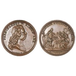 Madrid, Spain, restrike bronze proclamation medal, Ferdinand VI, 1746.