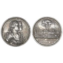 Madrid, Spain, large silver medal, 1762, capture of Morro Castle in Havana, Cuba, very rare.