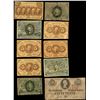 Image 1 : Lot of nine USA (Washington, D.C.) fractional notes, 1862-63, and one CSA 50 cents, 1863.