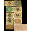 Image 2 : Lot of nine USA (Washington, D.C.) fractional notes, 1862-63, and one CSA 50 cents, 1863.
