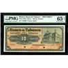 Image 1 : San Juan Bautista, Mexico, Banco de Tabasco, 10 pesos specimen, 1901, series A, PMG Gem UNC 65 EPQ.