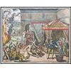 Image 1 : German copperplate engraving by Theodore de Bry showing the Spanish seizing native leaders and threa