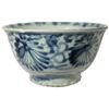 Image 1 : Chinese blue-on-white porcelain bowl, floral motif, Ming or Qing Dynasty (1620-1670), from an uniden