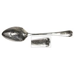 Large, silver spoon, from the Lady Burgess (1806), rare provenance.