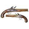 Image 1 : English brass-barreled officer's pistol with flintlock signed "Taylor," late 1700s.