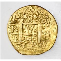 Lima, Peru, cob 8 escudos, 1747V.