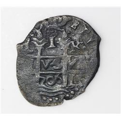 Lima, Peru, cob 1 real, 1706R.