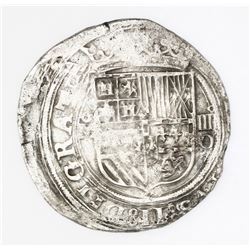 Mexico City, Mexico, cob 4 reales, Philip II, assayer O below denomination oIIII to right, mintmark