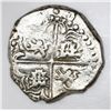 Image 2 : Potosi, Bolivia, cob 8 reales, Philip IV, assayer P (ca. 1622), upper half of shield and quadrants o