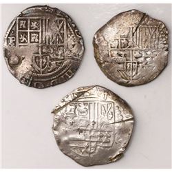 Lot of five Potosi, Bolivia, cob 8 reales, Philip IV, assayers not visible (1630s-40s), all with cho