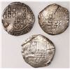 Image 1 : Lot of five Potosi, Bolivia, cob 8 reales, Philip IV, assayers not visible (1630s-40s), all with cho