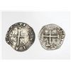 Image 2 : Lot of two Potosi, Bolivia, cob 1/2R, Philip II, assayer B to left (1st period) and assayer L/B belo