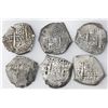 Image 2 : Lot of six Potosi, Bolivia, cob 8 reales: 1739M, 1742P, 1758q, 1760V-Y, 1766V-Y and 1771V-Y.
