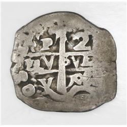 Potosi, Bolivia, cob 2 reales, 1708Y.