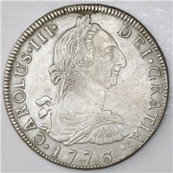 Potosi, Bolivia, bust 8 reales, Charles III, 1776JR.