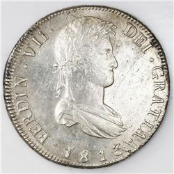 Potosi, Bolivia, bust 8 reales, Ferdinand VII, 1813PJ.