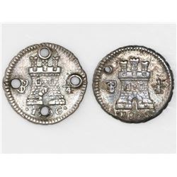 Lot of four Potosi, Bolivia, 1/4R: 1796, 1806, 1852, and 1853.