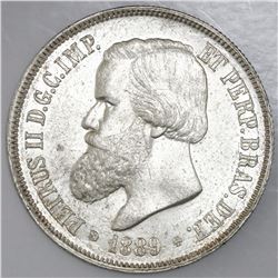 Brazil, 2000 reis, 1889, Pedro II, NGC MS 61.