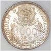Image 2 : Brazil, 1000 reis, 1913, first type (border of connected stars on obverse and interrupted legend on 