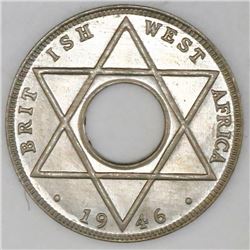 British West Africa (struck at the King's Norton mint, England), copper-nickel 1/10 penny, 1946-KN,