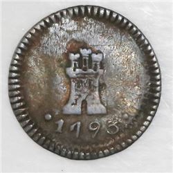 Santiago, Chile, 1/4 real, 1793.