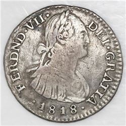 Bogota, Colombia, 1 real, Ferdinand VII (bust of Charles IV), 1818FJ.