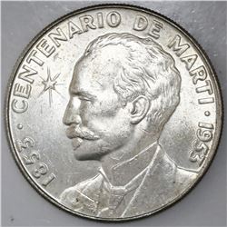 Cuba, 1 peso, 1953, NGC MS 62.