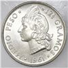 Image 1 : Lot of two Dominican Republic coins: 1/2 peso, 1961, NGC MS 65; copper 10 centavos, 1891-A, NGC MS 6